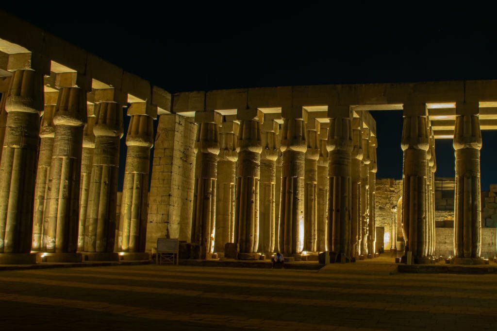 Night scene from karnak temple Egypt